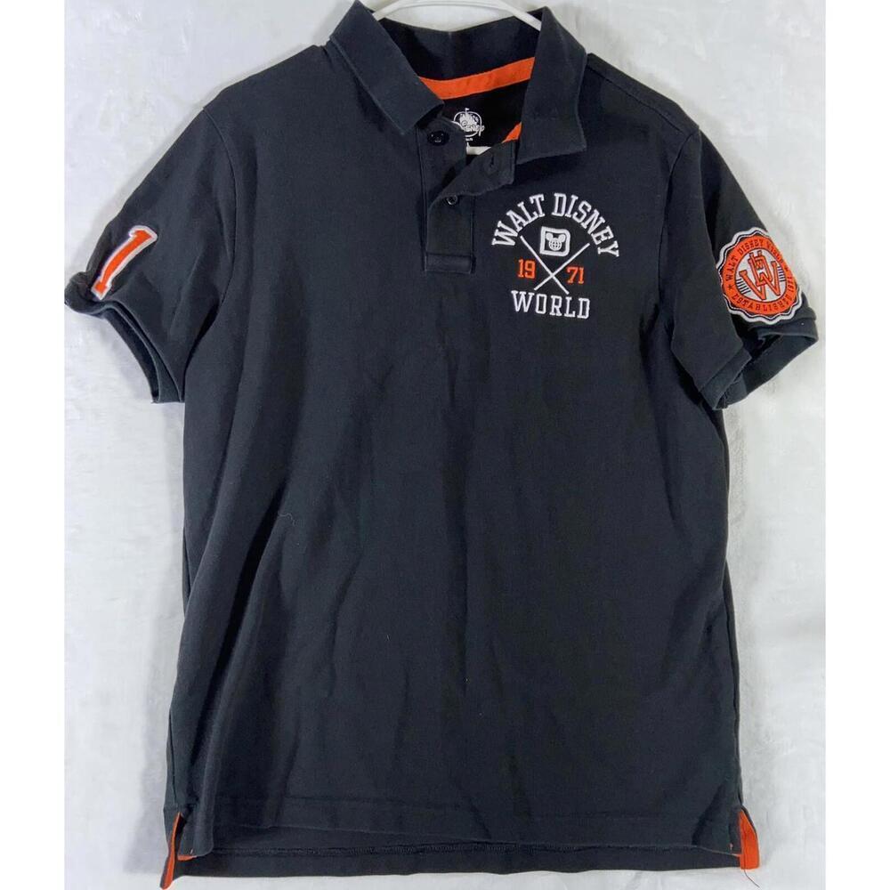 Disney World Resort 1971 Collegiate Polo Shirt Disney Parks Black Slim Fit L